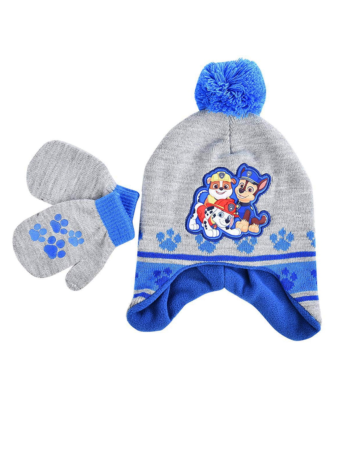 Nickelodeon Boys Toddler Paw Patrol Character Beanie Hat and Mittens Set