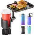 thumbnail image 4 of Car Tray Cup Holder Rotatable 1/2 Drink Holder Mobile Phone Storage Rack Car Cup Holder with Tray, 4 of 8