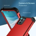 thumbnail image 5 of Cowithday Phone Case for Motorola Moto G 5G (2023)/Moto G Power 5G (2023), Dual Layer Heavy Duty Tough Rugged Shockproof Drop Protection Hybrid Cover for Moto G 5G 2023/G Power 2023 6.5", Red, 5 of 7