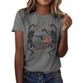 thumbnail image 3 of IDOCLOTHES Halloween T Shirts for Women Funny Dancing Skeleton Printed Tis The Season To Be Spooky Tshirts Dressy Casual Short Sleeve Going Out Tops Fashion Clothing Grey, XXL, 3 of 4