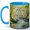 Blue, variant on Flow With Peace 11oz Ceramic Mug, Forest Stream Nature Design