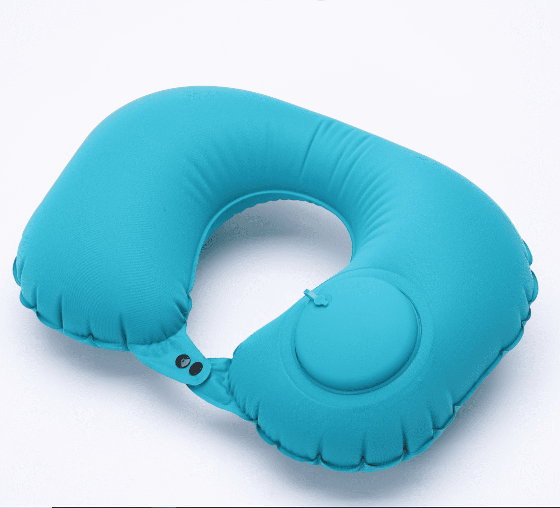 Grey Inflatable Comfort Neck Support Travel Cushion Pillow for Car Plane TV Home 