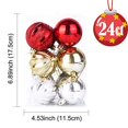 thumbnail image 3 of OurWarm 24pcs 2.36" Assorted Christmas Ball Ornaments Shatterproof Christmas Decorations Tree Balls for Holiday Xmas Tree Decorations, Tree Ornaments Hooks Included (Gold/Red/Silver), 3 of 7