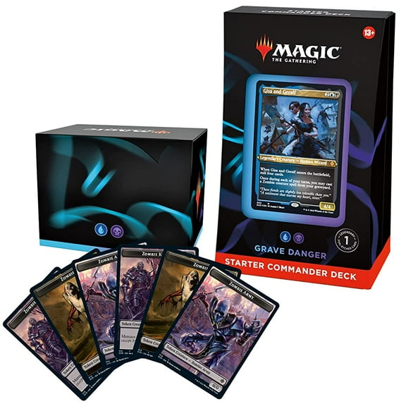 Magic: The Gathering Starter Commander Deck – Grave Danger (Blue-Black) | Ready-to-Play Deck for Beginners and Fans