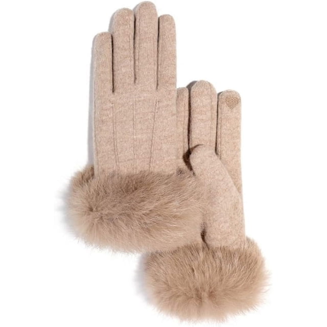 Guantes de invierno para mujer, además de guantes gruesos y cálidos para pantalla táctil, guantes de cachemira para muñeca a prueba de viento para ciclismo y conducción