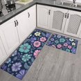 thumbnail image 2 of Pioneer Flower Floral Print Pattern Kitchen Rugs Sets Of 2,Anti Fatigue Kitchen Mat Rugs Non Slip Washable,Decorative Kitchen Floor Mats for Kitchen,Sink,Laundry,17"x30"+17"x47", 2 of 7