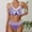 Purple, variant on UTSJKR High Waisted 2 Piece Swimsuit Women Twisted Front Lace Up Back Bikini Set Side Drawstring Ruched Boyshort Swimwear Black L