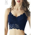thumbnail image 2 of Gustave Women Sexy Lace Padded Camisole V Neck Crochet Bralette Half Bra Spaghetti Strap Crop Tops Vest "Blue, L", 2 of 9