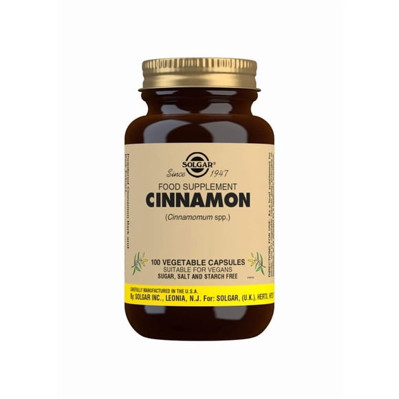Suplemento Solgar Cinnamon 100 cápsulas vegetales
