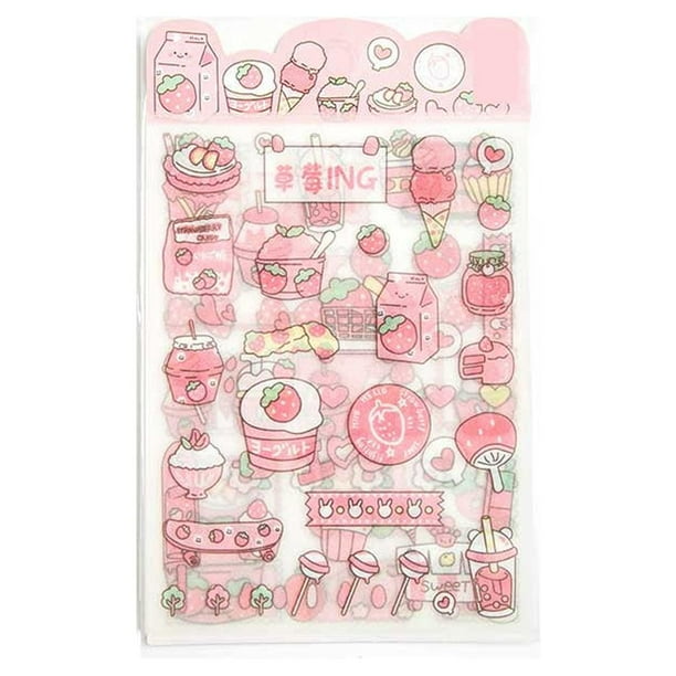 Toystoory Pegatina de patrón autoadhesiva, pegatinas de decoración DIY, regalo para álbum de recortes, calcomanía bonita, suministros Fresa