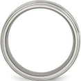 thumbnail image 2 of Stainless Steel Polished With Brushed Center 8mm Ridged Edge Band (Size 12.5) Made In China sr24-12.5, 2 of 5
