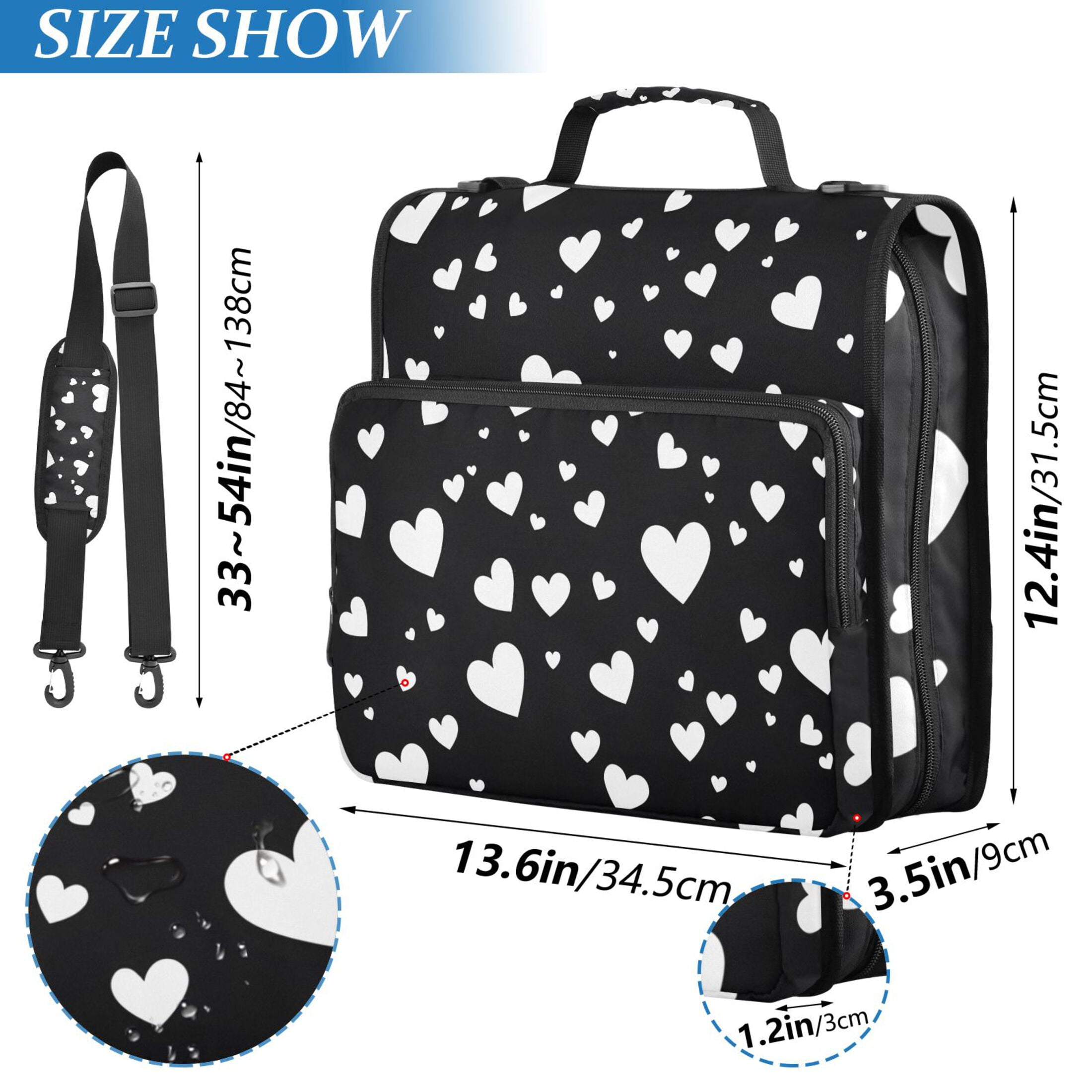 ALAZA Zipper Binder Hearts-a1 3 Ring Trapper Keeper File Folder Organizer Bag