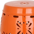 thumbnail image 3 of Safavieh Sakura Floral Indoor/Outdoor Garden Patio Stool, Orange, 3 of 3