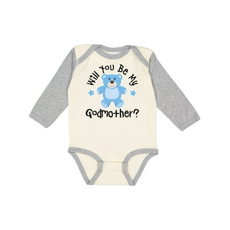 

Inktastic Godmother Proposal for Godmom Gift Baby Boy or Baby Girl Long Sleeve Bodysuit