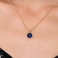 thumbnail image 3 of Gem Stone King 14K Yellow Gold Blue Sapphire Pendant Necklace for Women | 2.46 Cttw | Gemstone September Birthstone | Round 8MM | With 18 inch Chain, 3 of 6