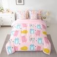 thumbnail image 3 of Feelyou Kawaii Cat Lover Twin Bedding Sets 7-Piece for Kids, Funny Kitten Animal Bedding Comforter Set, Girly Pink Cartoon Reversible Sheet Sets, Lightweight Room Decor, 3 of 8