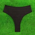 thumbnail image 6 of Hduncf Women's Twist Bikini Bottom Moderate High Cut Swimsuit Bottom Cross V Cut Ruched Ruffles Bathing Suit Bottoms Black XL, 6 of 7