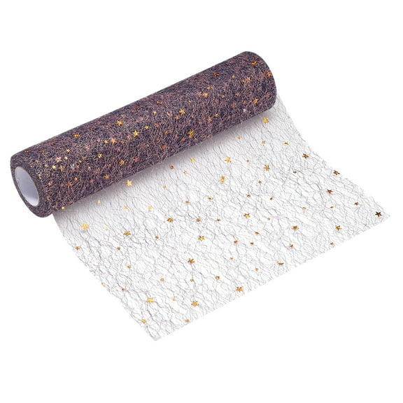 Uxcell Dark Purple Table Runner Roll, 11" x 45 Feet Sequin Foil Metallic Mesh Decoration