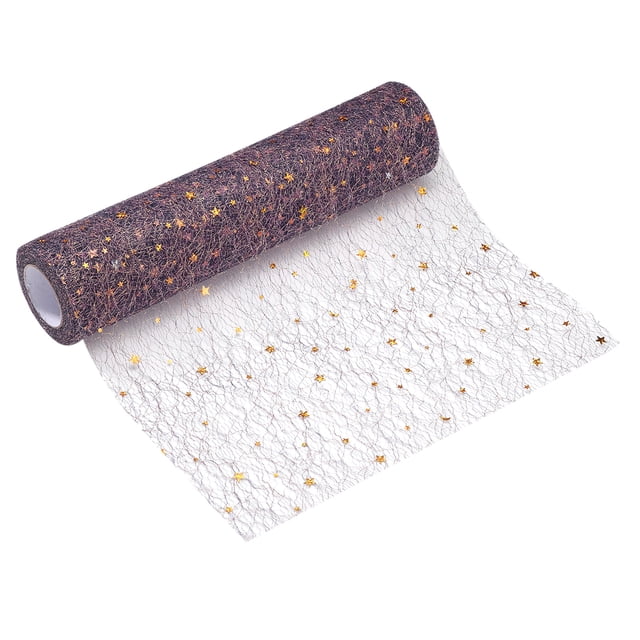Caminito de mesa Uxcell de color púrpura oscuro, 11" x 45 pies, decoración de malla metálica con lentejuelas