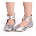 thumbnail image 6 of "Nova Utopia Girls Ankle Strap Ballet Flat Shoes NF-NFGF316-Silver-11", 6 of 7