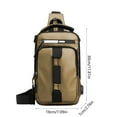 thumbnail image 2 of KeirineCC Men Sling Crossbody Backpack Crossbody bag for Men One Strap Motorcycle Chest Bag Cover Pack for Hiking Cycling Travel Outdoor Sport Casual Backpack with USB Charger Port Nylon,Khaki, 2 of 8