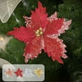 thumbnail image 7 of SLYNSHome Christmas Artificial Poinsettia Flowers - 14.5 inch - Glitter - Fade Resistant - Simulation Fake Silk Xmas Flower Faux Floral for Home Decoration (Silver), 7 of 7