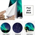 thumbnail image 4 of Peel and Stick Wallpaper Waterproof borealis northern lights lake trees Wall Mural Decor Self Adhesive and Removable 69in x 98in, 4 of 8