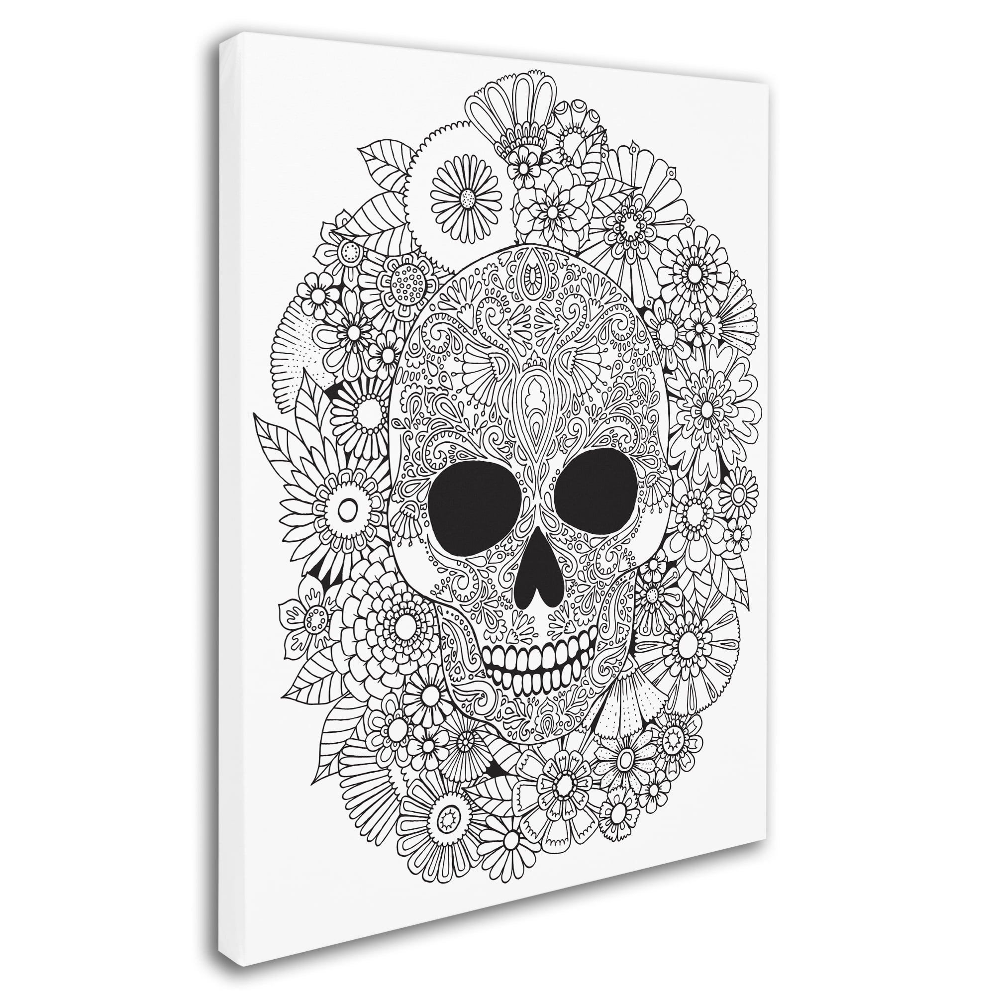 Trademark Fine Art "Sugar Skull Wreath" Canvas Art by Hello Angel