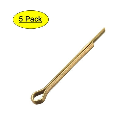 

Split Cotter Pin - 2.5mm x 25mm (3/32 inch x 63/64 inch) Solid Brass 2-Prongs Gold Tone 5 Pcs