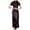 Black, variant on Vintage Chinese Cheongsam Dress Embroidered Short Sleeve Long Length Women'S Traditional Qipao Plus Size Dress Wine Xxxxxxl