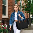 thumbnail image 4 of Lohol Women's Tote Handbag Nylon Top-Handle Shoulder Bag with Zipper, Foldable-Black, 4 of 8
