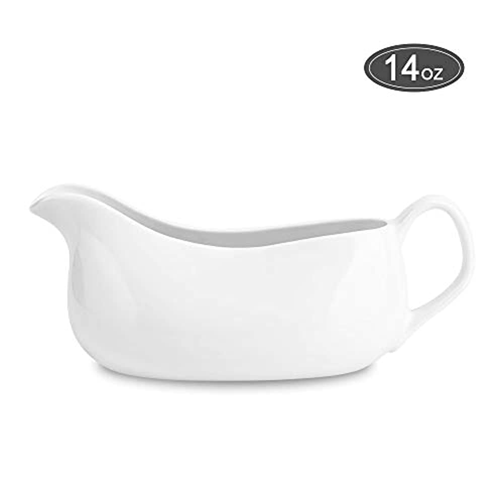 Saucier with Ergonomic Handle and Big Dripless Lip Spout 8 oz Stainless Steel Gravy Boat 