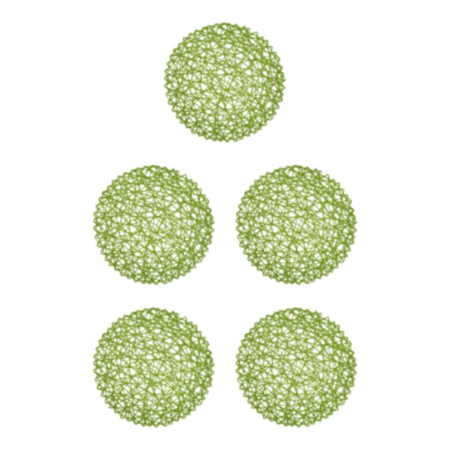 Naiovety 6 piezas hechas a mano con creatividad, exquisita artesanía, estera de cuerda de papel, decoración de de comedor, 38 cm, verde Type2 NO2