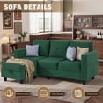 thumbnail image 6 of Sobaniilo Convertible Sectional Sofa Couch, Modern Linen Fabric L-Shaped 3-Seat Sofa Sectional with Reversible Chaise for Small Space (Green), 6 of 9