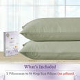thumbnail image 4 of California Design Den 1000 Thread Count King Pillow Cases Set of 2 - Soft 100% Cotton Sateen - Sage Green, 4 of 8