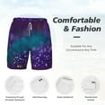 thumbnail image 5 of Gaeub Purple and Green Glitter Mens Swim Trunks Stretch Beach Shorts Quick Dry for Men Swim Shorts Swimwear with Pockets- Large, 5 of 9