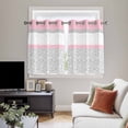 thumbnail image 5 of Pink Grey Kitchen Curtains Short 45 Inch Length, Chic Garden Floral Stripe Aesthetic Flower Boho Grommet Top Bedroom Living Room Curtains, Light Filtering Cafe Curtain Drapes 2 Panels Set 84''x45'', 5 of 9