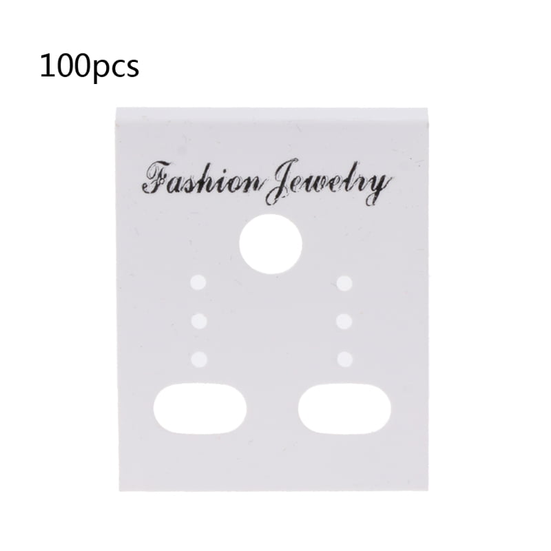 100Pcs Jewelry Earring Ear Studs Hanging Display Holder Hang Cards Black Flocked 