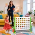 thumbnail image 2 of Costway Giant 4-in-a-Row Game Set with Ring-toss, Basketball Hoop, Golf Club & Cup Holders Green + White, 2 of 10