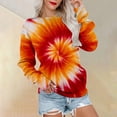 thumbnail image 2 of Bovemsi Womens Sweatshirts Women's Tie Dye Pattern Plus Size Fashion Tops Long Sleeved Fall Fashion Outfits 2025 Clothes, 2 of 5