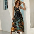 thumbnail image 3 of Maxi Dress Vegan Haunted Mansion Dress Spooky Halloween Casual Boho Beach Long Dresses Women Sexy Custom Birthday Present, 3 of 7