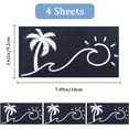 thumbnail image 3 of 4Sheets Sunset Graphics & Decals Sun and Wave Decal Palm Trees Wall Decal Waterproof Reflective Coconut Tree with Sun Car Decorative Decals for Trucks Vans Walls Laptop White, 3 of 7