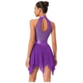 thumbnail image 2 of vastwit Women Lyrical Dance Dress Sleeveless Modern Contemporary Dress Flowy Mesh Skirted Leotard Purple L, 2 of 4