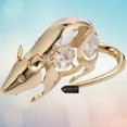 thumbnail image 4 of Matashi 24K Gold Plated Crystal Studded Rat Figurine, Year of the Rat Collectible Tabletop Home Décor Gift, 4 of 4