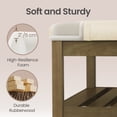 thumbnail image 4 of LEDREM Square Storage Ottoman Coffee Table with Solid Wood Frame, Tufted Upholstered Footrest with Bottom Shelf, for Living Room, Summer Sand, 4 of 6
