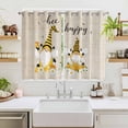 thumbnail image 2 of Bee Gnomes Kitchen Curtains Window Panels, Farmhouse Spring Daisy Honey Flowers Insulated Window Treatment Curtain, Grommet Curtains for Bedroom/Living Room/Bathroom, 2 Piece 52"Wx72"L, 2 of 8