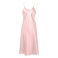 thumbnail image 5 of AOMPMSDX Womens Pajama Sets V Neck Breathable Night Dress With Satin SpArmy Greenhetti Strap Chemise Nightshirt Pink Nightgowns For Women L, 5 of 5