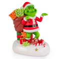 thumbnail image 2 of Eowvsio Decoraciones de mesa navideñas Luces de monstruo verdes Estatua Estatuilla Centro de mesa iluminado navideño Decoraciones de mesa Mesa navideña para fiestas navideñas Suministros para fiestas, 2 of 5