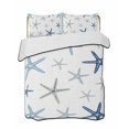 thumbnail image 2 of Quilts Twin Size, Navy Blue Beige Starfish Soft Comforter Bedding Set for Bed, Coastal Summer Beach Nautical Lightweight Quilted Bedspread with Pillow Cover(2 Pieces) for All Season, 68x86 Inch, 2 of 9