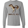 thumbnail image 3 of Inktastic Limb Loss Awareness Amputee Rex with Prosthetic Leg Long Sleeve T-Shirt, 3 of 5